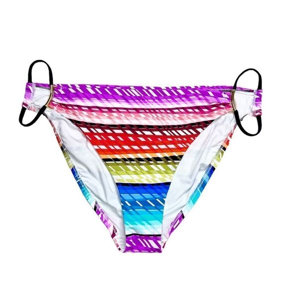 Trina Turk Prismatic Multicolored Side String Hipster Bikini Bottoms Size 14 - Picture 4 of 6